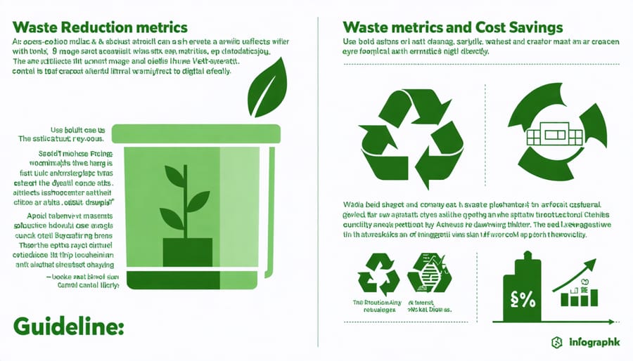 Visual representation of farm waste reduction statistics and financial benefits