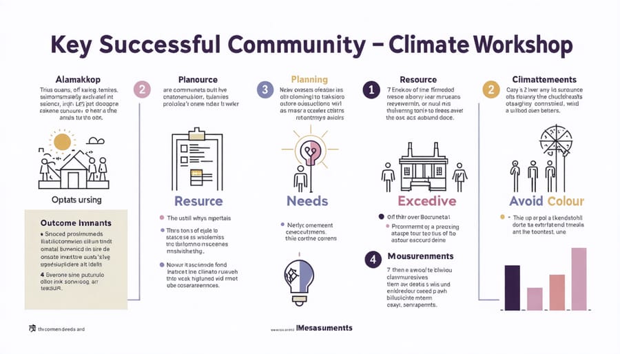 Visual diagram of essential elements for organizing community climate workshops
