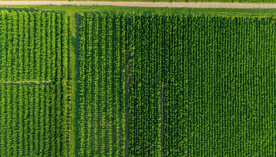 Bird's eye view of an Alberta farm implementing agroforestry nutrient cycling