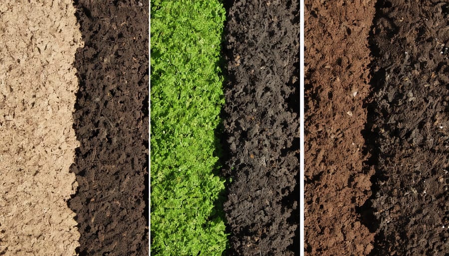 Visual comparison of cattle, sheep, and poultry manure showing distinct characteristics