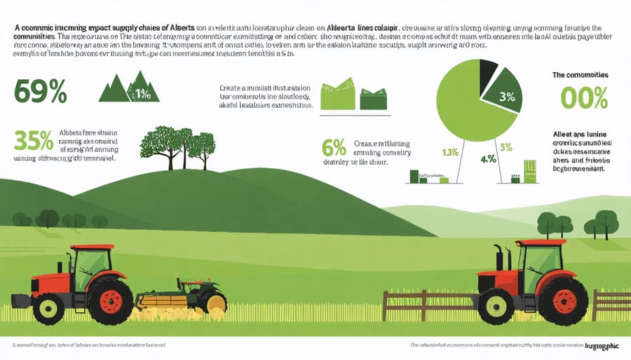 Visual representation of economic benefits flowing through local agricultural supply chains