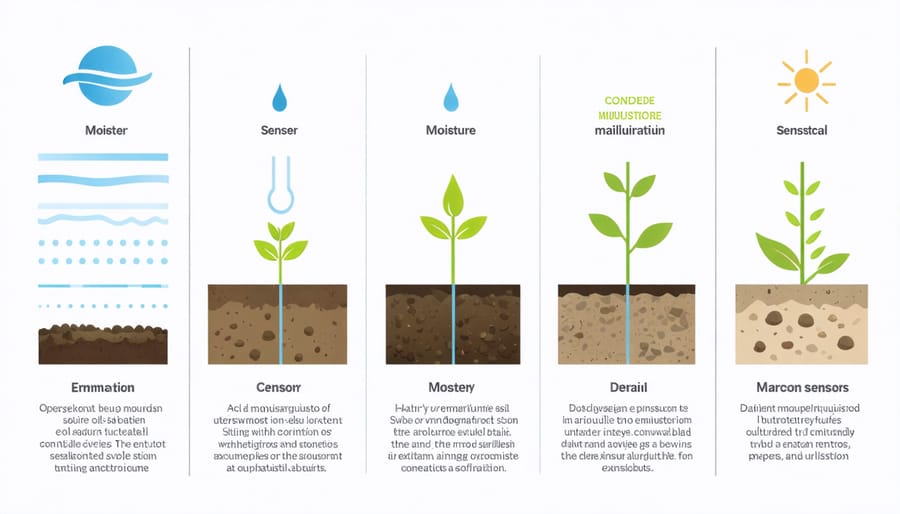 Comparative diagram of various soil moisture sensor technologies