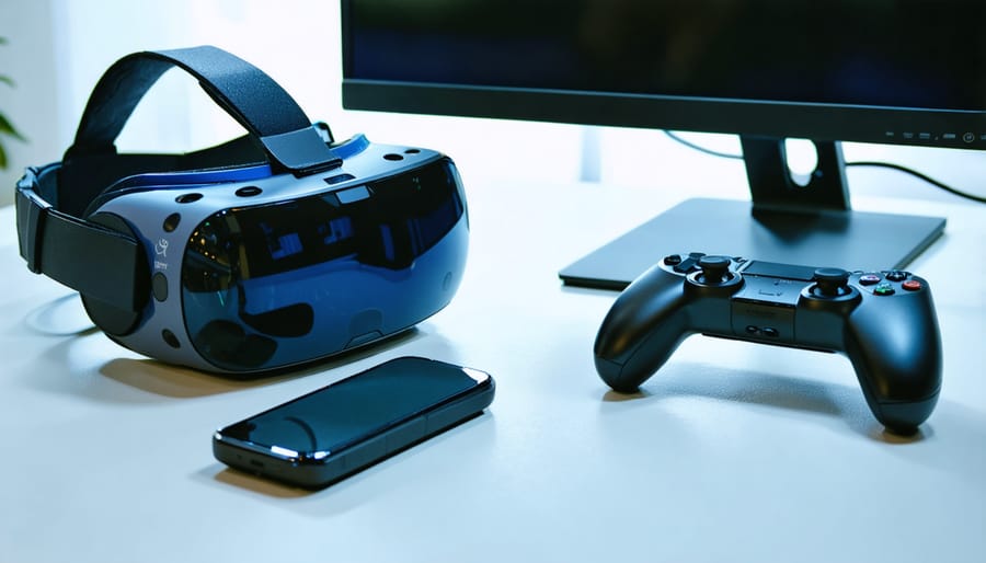 Complete virtual reality training equipment setup for agricultural applications