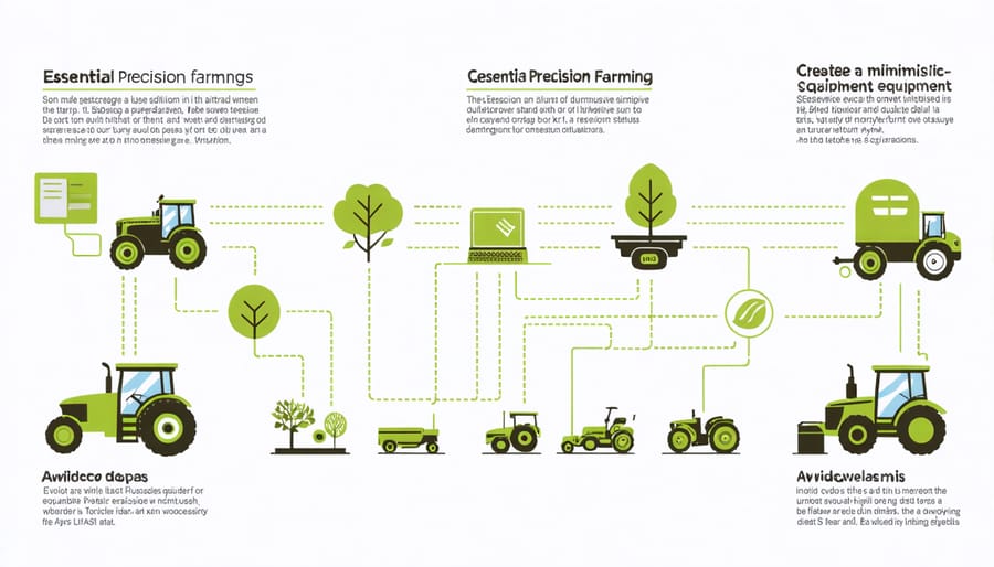 Diagram illustrating key precision farming technologies and how they integrate together