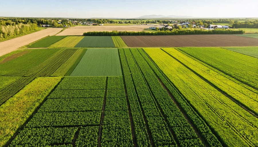 Bird's eye view of coordinated crop rotation implementation in Red Deer Valley