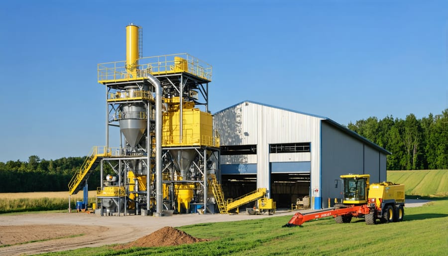 Industrial biomass processing equipment converting agricultural waste into pellets