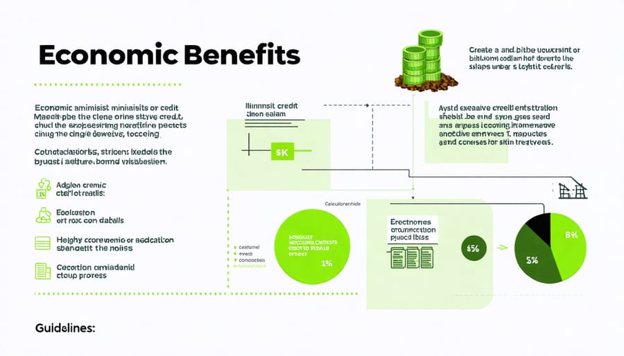 Visual diagram explaining carbon credit calculation and financial returns for farmers