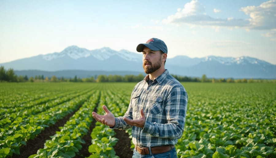 Local farmer demonstrating integrated crop-livestock practices to a group of farmers