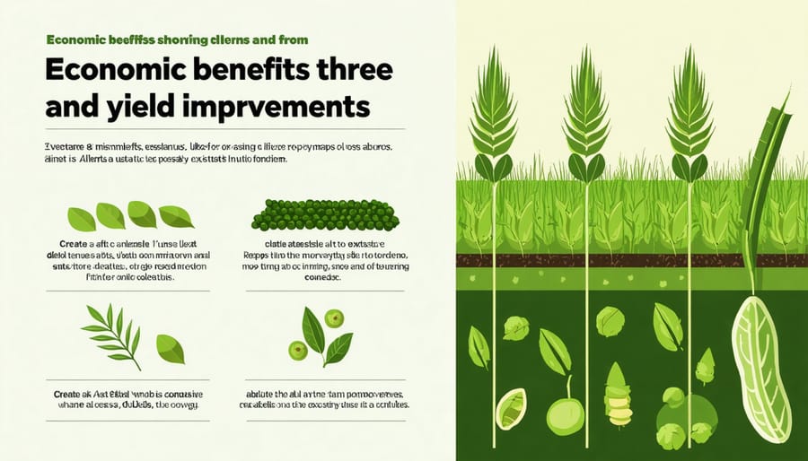 Data visualization showing increased yields and cost savings from pest-resistant crop implementation
