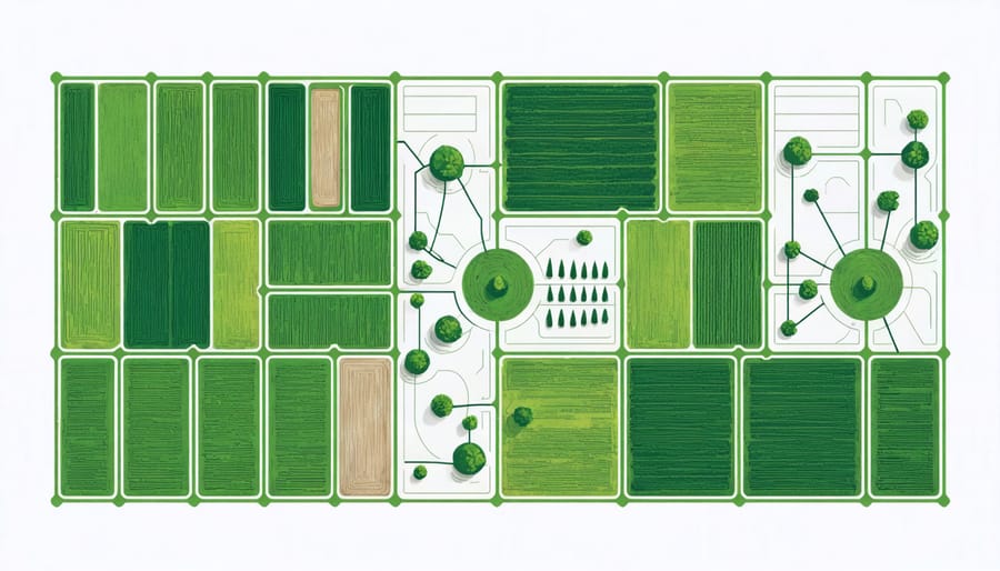 Network diagram overlaid on aerial view of Alberta farmland showing interconnected local supply chains