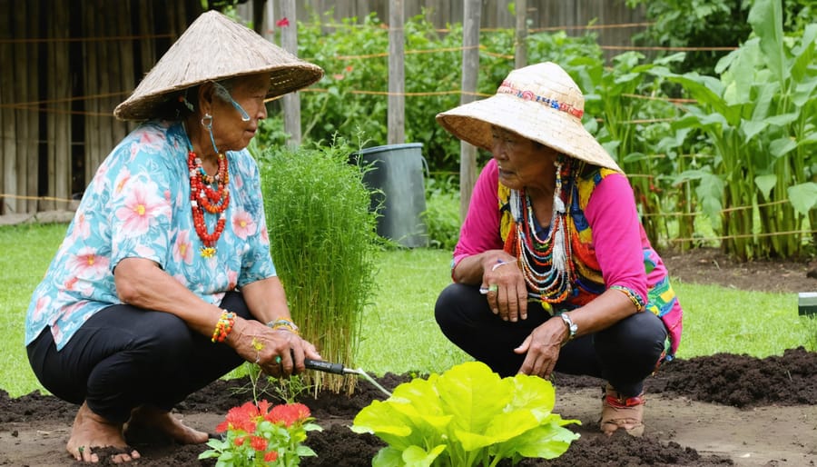 Knowledge sharing between Indigenous elder and farmer in agricultural setting