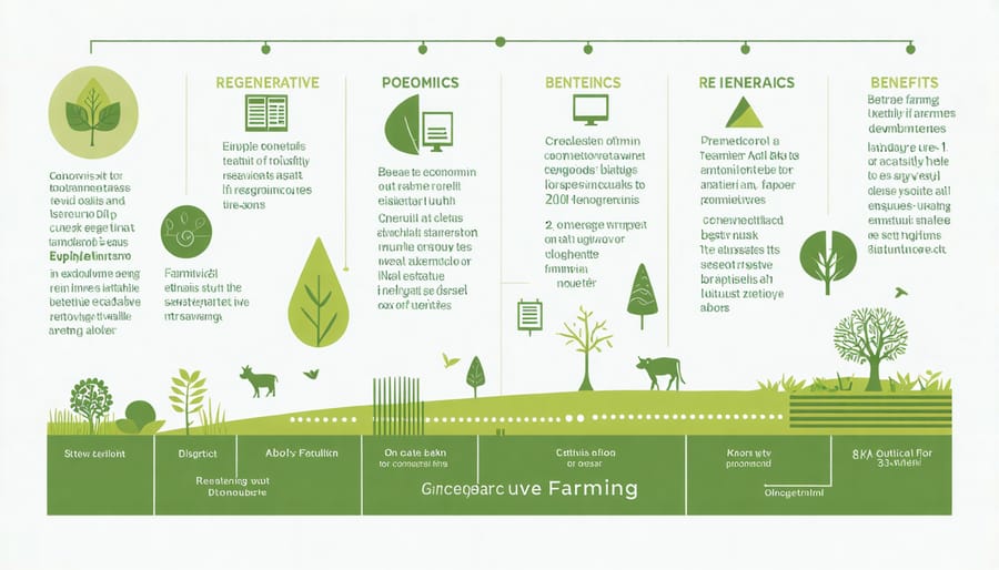 Data visualization chart comparing costs and returns of regenerative farming over a 5-year period