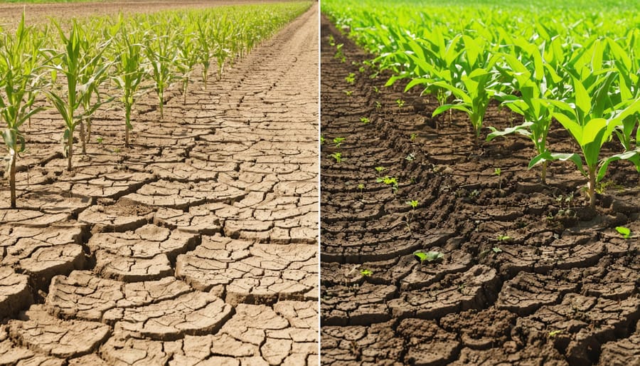 Comparison showing resilience of traditional crop varieties during drought conditions