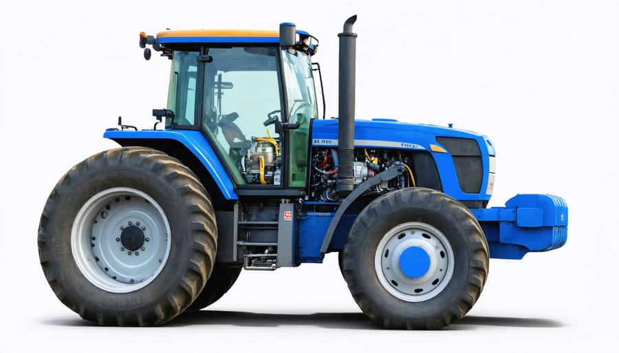 Detailed view of a modern diesel tractor engine showing fuel system components compatible with biodiesel