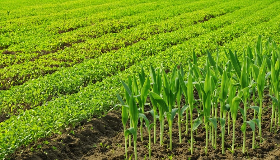 Close-up of healthy plant roots growing through well-structured soil