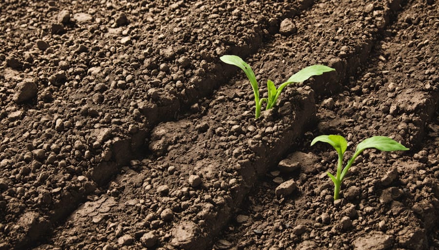 Close-up of healthy organic soil showing structure and moisture retention