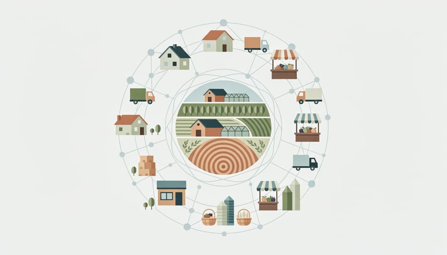 Diverse hands holding soil and seeds together in agricultural setting