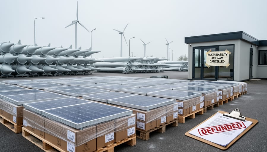 Unused conservation farm equipment in Alberta field representing failed program investments