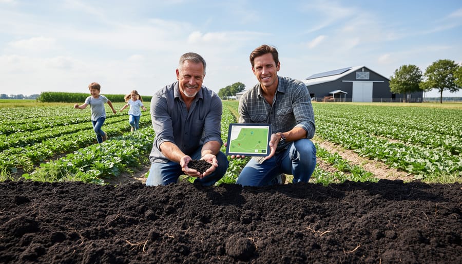 Expansive view of healthy Alberta farmland under dramatic sky